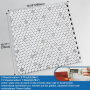 M MOFIT Метални самозалепващи мозаечни плочки за стена (5 листа, бял мрамор), снимка 5