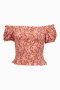 Флорална блузка с голи рамене, снимка 1 - Корсети, бюстиета, топове - 42470493