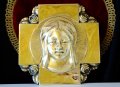 Авторска бронзова икона Дева Мария,Кръст,1.6 кг. , снимка 1 - Икони - 38638503