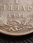 СРЕБЪРНА МОНЕТА 1 динар 1904г. ПЕТЪР първи КРАЛ на СЪРБИЯ УНИКАТ 36532, снимка 4