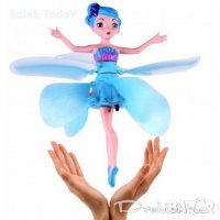 Кукла- фея, летяща принцеса, Дрон с USB, синя 