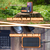 Соларна външна батерия с динамо и 2xUSB-A изхода от 4smarts Solar Rugged, снимка 4 - Външни батерии - 44782096