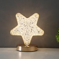LED декоративна настолна лампа Звезда, сензорна, трицветна, затъмняваща, снимка 4 - Лед осветление - 42308902