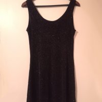 Нова - 30% блестяща еластична черна рокля без ръкав M-L, снимка 2 - Рокли - 38346206