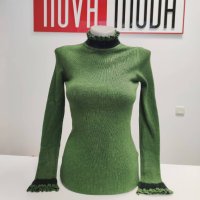 Зелена блуза 🍀, снимка 1 - Блузи с дълъг ръкав и пуловери - 34410015