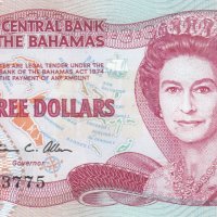 3 долара 1974, Бахамски острови, снимка 1 - Нумизматика и бонистика - 38386072