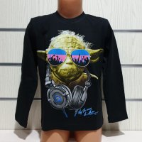 Нова детска блуза с дълъг ръкав с трансферен печат Йода, Междузвездни войни (Star Wars), снимка 1 - Детски Блузи и туники - 31208280