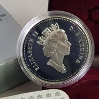 1 сребърен долар 1991 година Канада Елизабет II сребро в ТОП качество, снимка 4 - Нумизматика и бонистика - 35285275