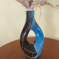 Керамична ваза с нестандартна форма, ръчна изработка, снимка 4 - Вази - 42119000