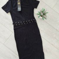 Нова черна рокля рипс, снимка 1 - Рокли - 40248282