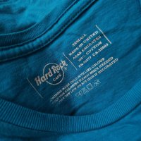 Hard Rock Cafe Barcelona, XS размер, дамска тениска синя, снимка 2 - Тениски - 40609170