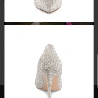 Дамски обувки на ток с кристали, снимка 5 - Дамски обувки на ток - 39910353