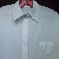 Дамска бяла копринена риза , снимка 1 - Ризи - 37964199