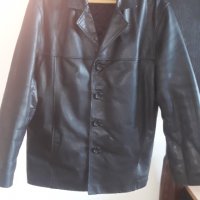 Продавам  Manny`s Марково Елегантно кожено черно палто, снимка 1 - Палта - 35544619