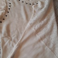 ZARA Тениска/Бяла с дантела, снимка 1 - Тениски - 32096364