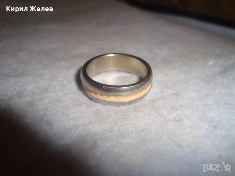 СТОМАНЕН с ЕМАЙЛ-ПАСТА ХЕНД-МЕЙД АРТ ПРЪСТЕН ТИП ХАЛКА НЕРЪЖДАЕМА БЛАГОРОДНА СТОМАНА 27593, снимка 1