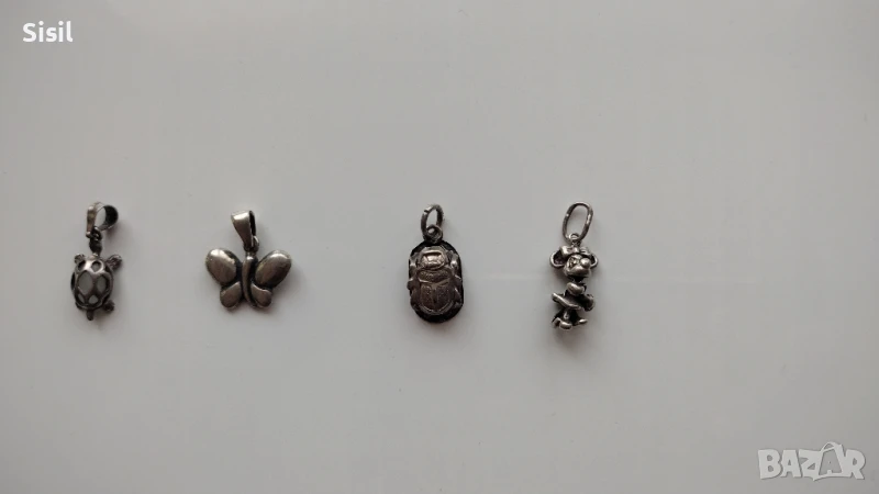 сребърни висулки за колие,пръстени обеца за пъп, снимка 1