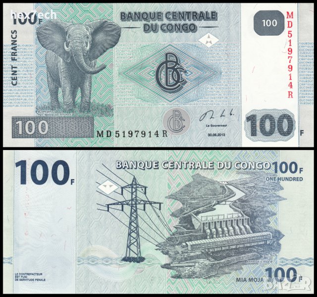 ❤️ ⭐ Конго ДР 2013 100 франка UNC нова ⭐ ❤️, снимка 1
