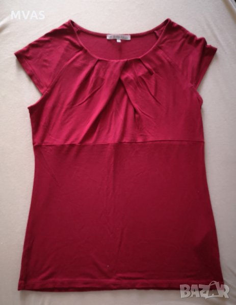 Нова блуза с къс ръкав тъмно червено S 36 номер, снимка 1