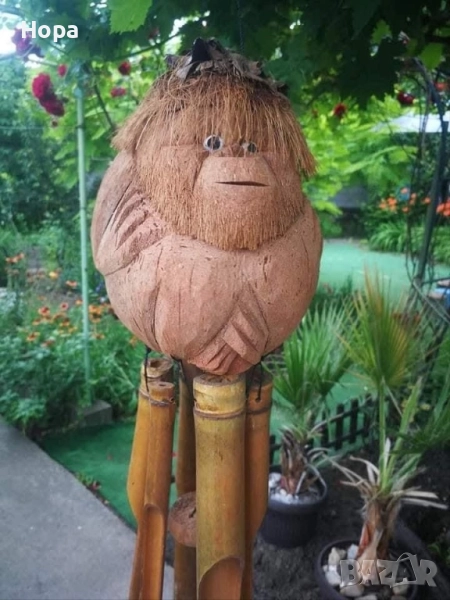 Вятърен звънец от дърво Маймуна, снимка 1