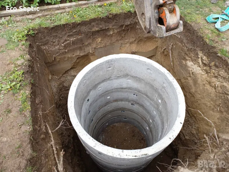 Изграждане на Септични Ями Шахти Канализация с Багер Бетонни Пръстени, снимка 1