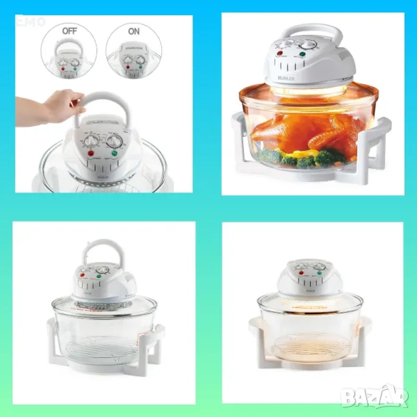 Комбинирана 2 в 1 халогенна фурна и еър фрайър - MFC-1200, 1400W, 12 литра -Гаранция 12 месеца , снимка 1