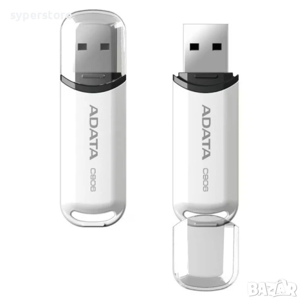 USB Flash Memory, 8GB, USB2.0, A-Data C906, бяла, снимка 1