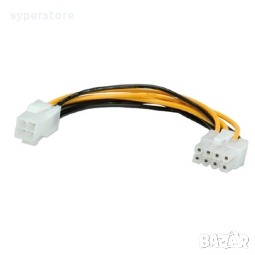 Захранващ кабел Преходник за VGA от 4pin към 8pin Roline Cable adapter PSU 4pin to 8pin, снимка 1