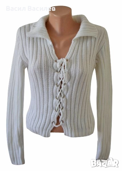Дамска блуза бяла вълнен пуловер, снимка 1