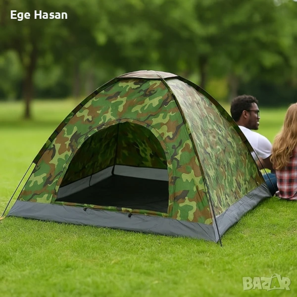 Камуфлажна, четириместна, водонепромокаема палатка 208 X 208см, снимка 1