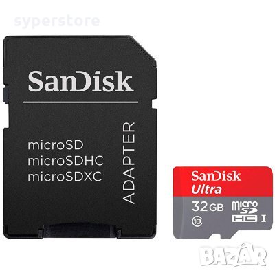 ФЛАШ КАРТА SD MICRO 32GB SANDISK SDSQQNR-032G-GN6IA, Micro SDHC, 32GB + Adapter, снимка 1