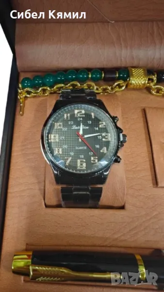 Елегантен мъжки комплект – Часовник с допълнителни аксесоари за стил и изисканост, снимка 1