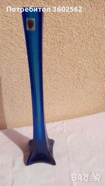 ваза от кобалтово синьо стъкло, снимка 1