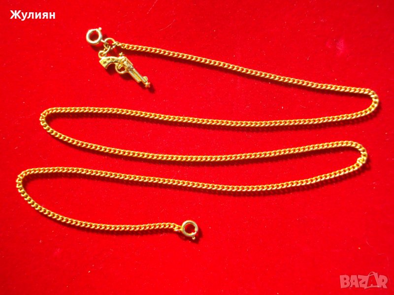  СТАР ПОЗЛАТЕН КЮСТЕК ЗА ДЖОБЕН ЧАСОВНИК , снимка 1