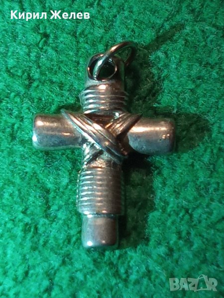 СТОМАНЕНО СРЕБРИСТО АРТ КРЪСТЧЕ ВИНТИДЖ СТИЛ 27347, снимка 1