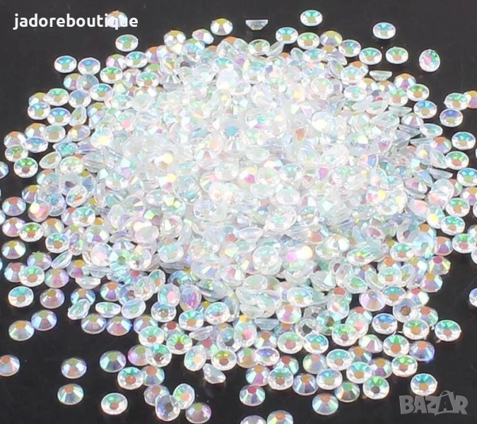 Камъчета за декорация прозрачни с отблясък - 2 мм, 3 мм, снимка 1