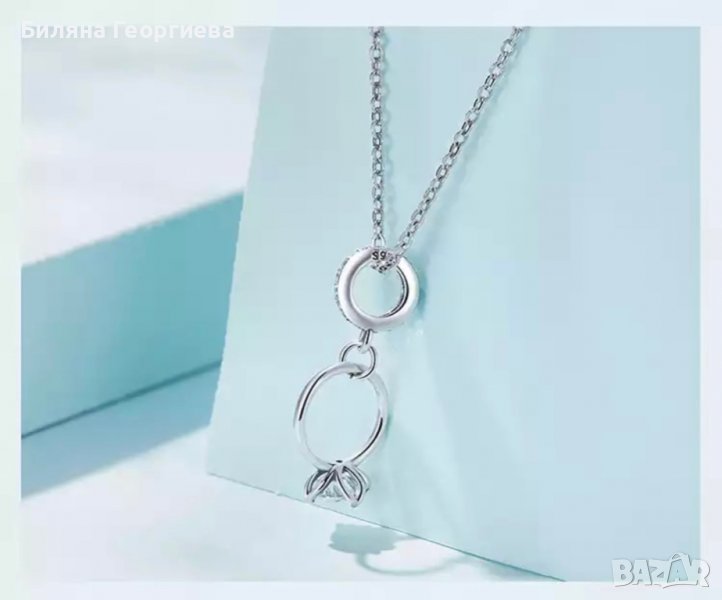 Сребърен талисман за гривна Пандора Годежен пръстен Модел 060, снимка 1