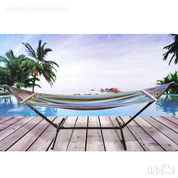 Стойка за хамак, Метална, До 100 килограма, 300х96х105 см, снимка 1