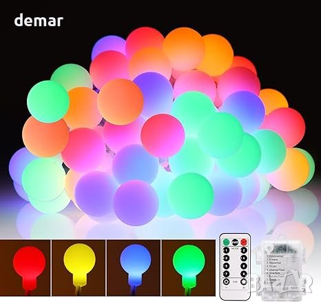 Коледни лампи 5,5 м 50 LED, снимка 1