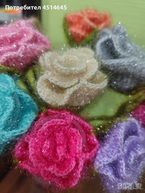 Рози плетени с бляскав ефект , снимка 1