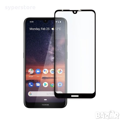 Стъклен протектор за Nokia 3.2 9D FullFace FullGlue Black лепило по цялата повърност, снимка 1