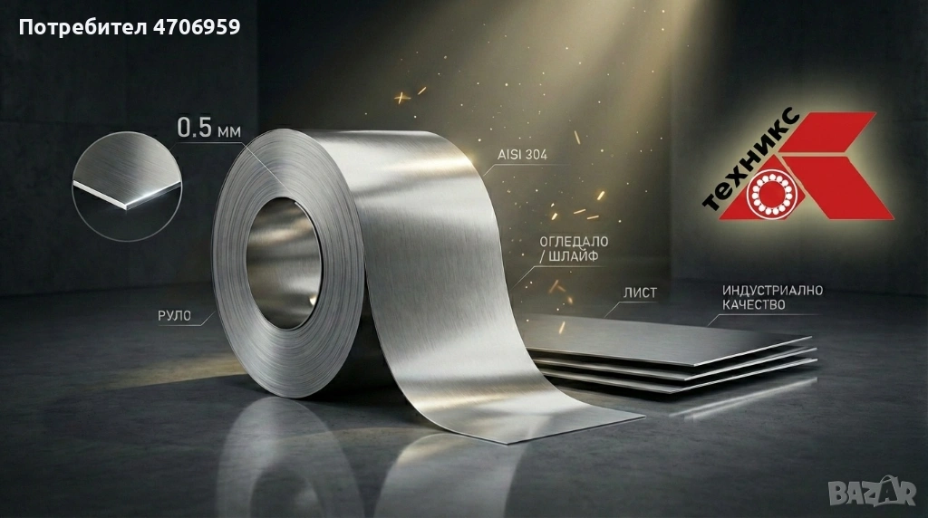 Неръждаема ламарина 0.5; Инокс, снимка 1