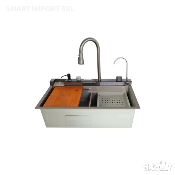 Многофункционална мивка Smart HeaterМ, 75х46 см, филтър за вода, матово сиво, снимка 1