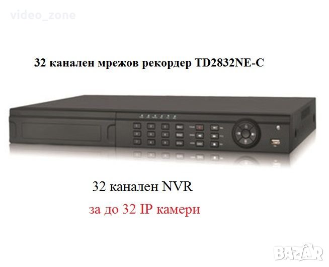 32ch TVT NVR мрежов видеорекордер 32 канален за IP камери до 3мр, снимка 1