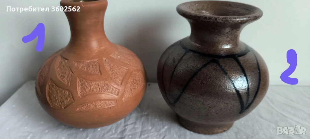 Комплект немски студийни керамични вази-ръчна изработка, снимка 1