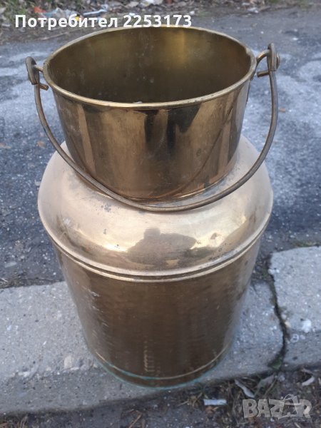 Стар месингов гюм с дръжка, снимка 1