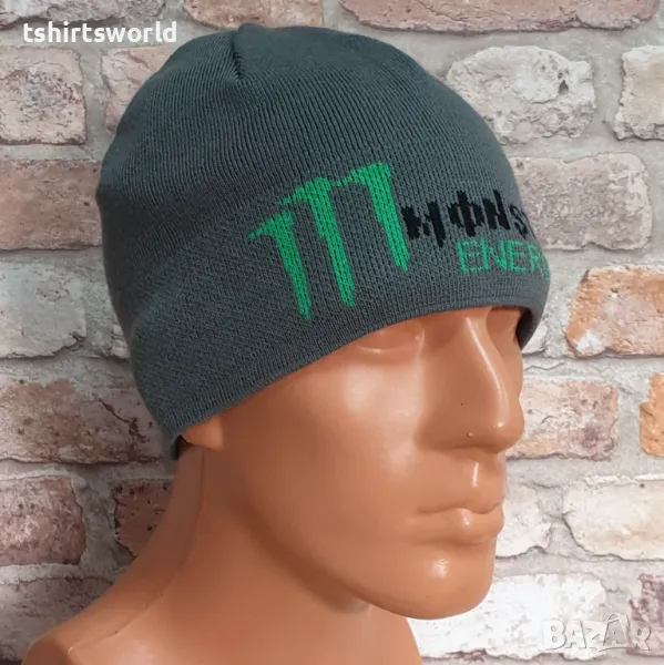 Нова зимна шапка MONSTER в сив цвят, снимка 1