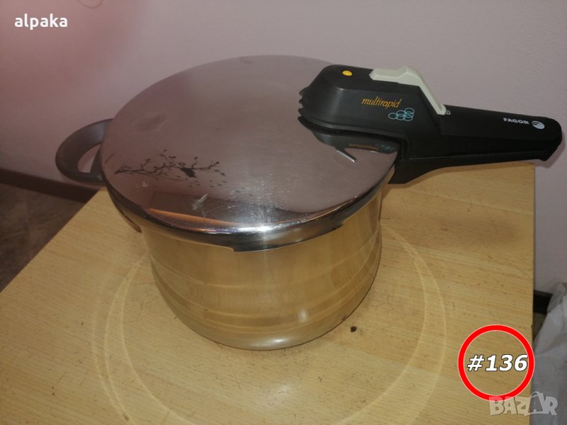 Продавам испанска маркова тенджера под налягане, алпака, Fagor 6литра , снимка 1