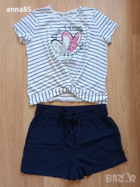 Лот къси панталонки и тениска до 160 см., снимка 1