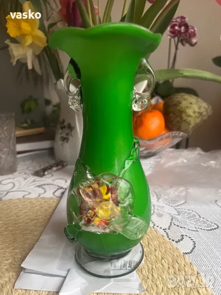 Стара стъклена ваза, снимка 1